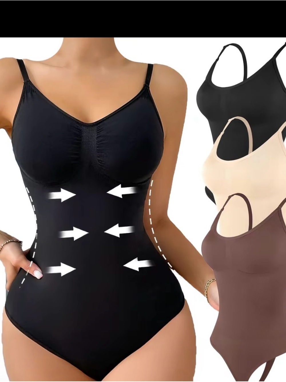 Seamless Shaping Bodysuit - Black